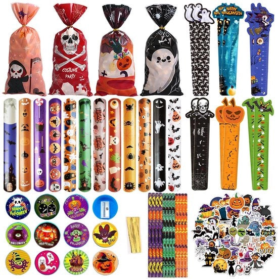 Set di scrittura per bambini Halloween 110 pezzi - Incluso set di stuzzo e matite - Accessori per Halloween - Regali per bambini - Accessori per festa