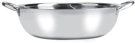 Pentola Elettrica per Fonduta 27 cm - Fonduta elettrica - Acciaio Inossidabile - Smalto Antitubercolare - Duraturo e Leggero - Adatto per Induzione e Forno a Gas