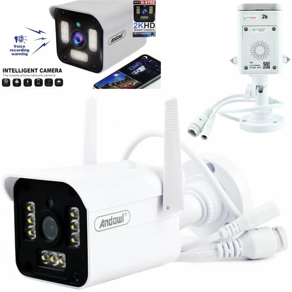 Trade Shop - Telecamera Di Sorveglianza Sicurezza Q-s702 Ip Wifi 2k Hd Per Telefoni Cellulari -