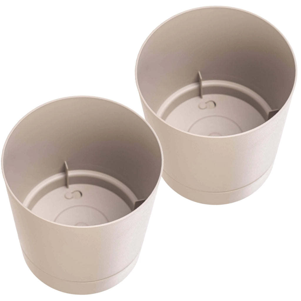 KADAX Vaso da fiori con coprivaso e sottovaso, rotondo, 14,5 cm, set da 2