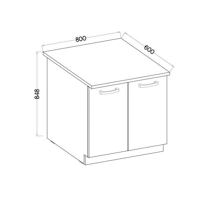 LASSEN Base cucina sottolavello L 80 cm - Decoro rovere chiaro Sonoma