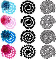 4 Stuks Stencil per Snidere Metallo - Disegni di Fiori in Rilievo per Snidere.