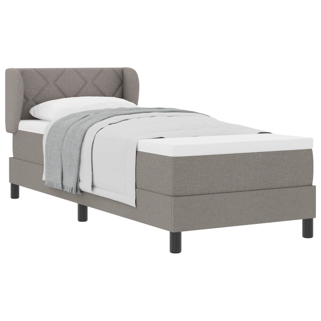 Letto Box Springs con Materasso Tortora 80x200 cm Tessuto