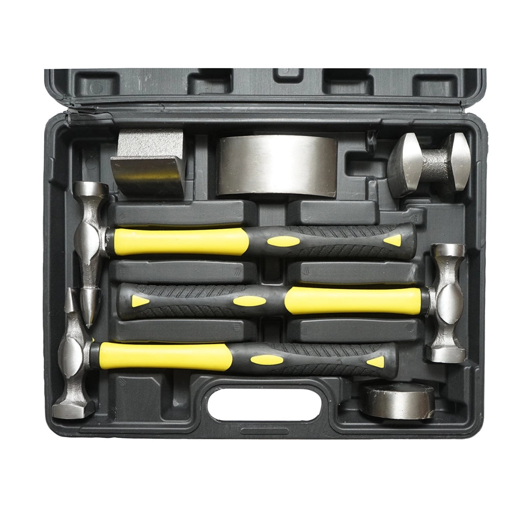 Kit di riparazione carrozzeria da 7 pezzi con martelli e incudini Breckner Germany