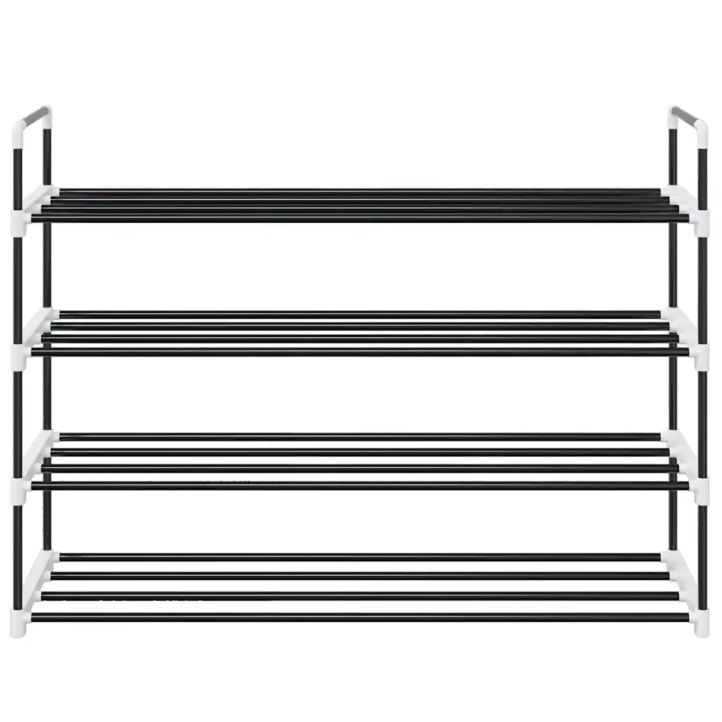 Scarpiera con 4 Ripiani in Metallo e Plastica Nero cod mxl 48724