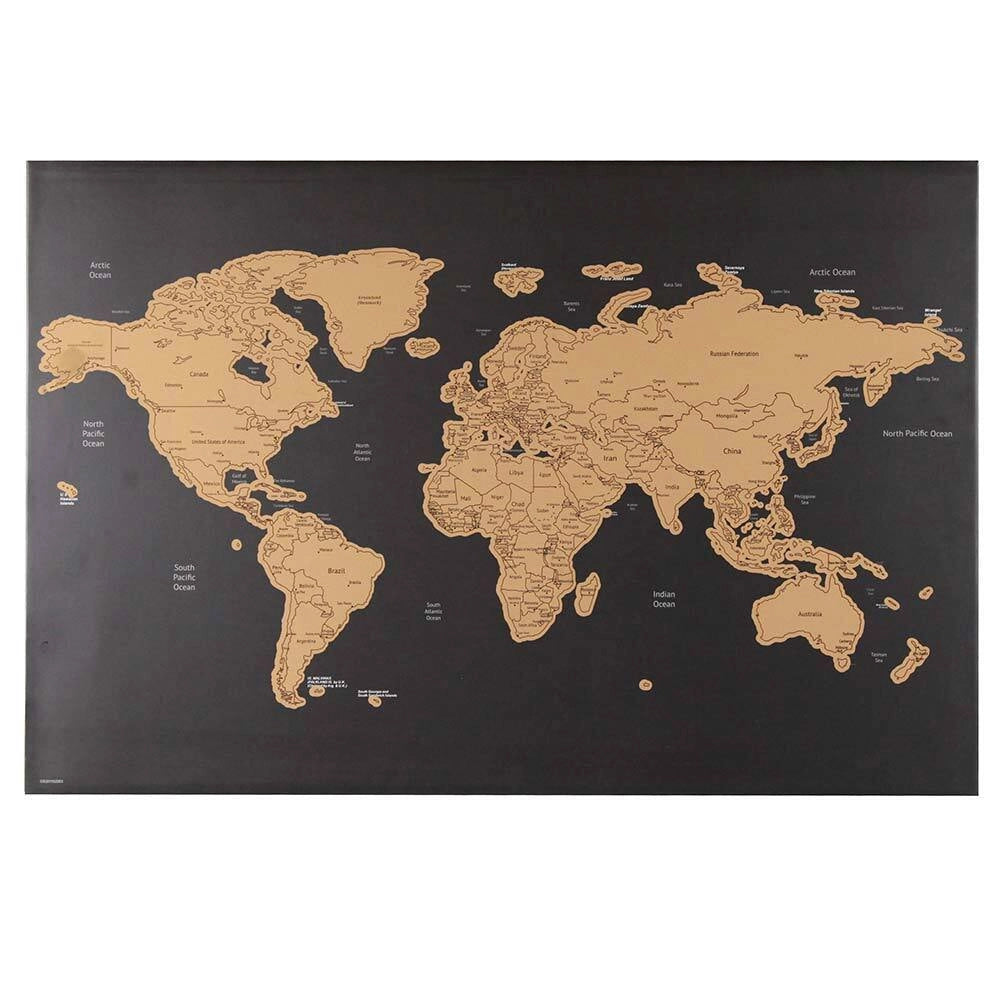 Lavagna Magnetica Mappamondo da Grattare 60x40 Mappa Mondo con Pennarello