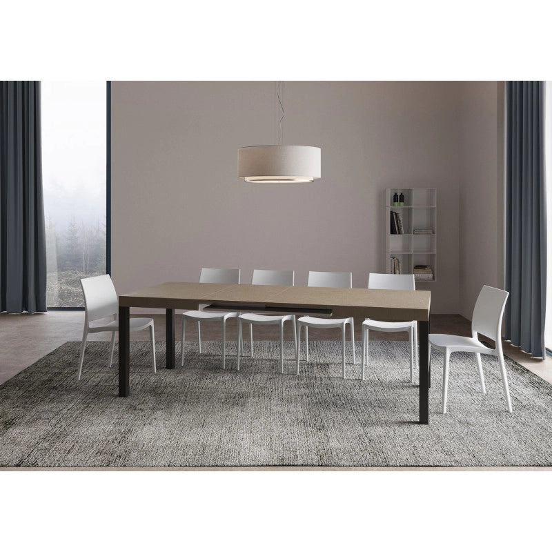 Tavolo allungabile 120/380x90 cm Everyday telaio Antracite - Tortora