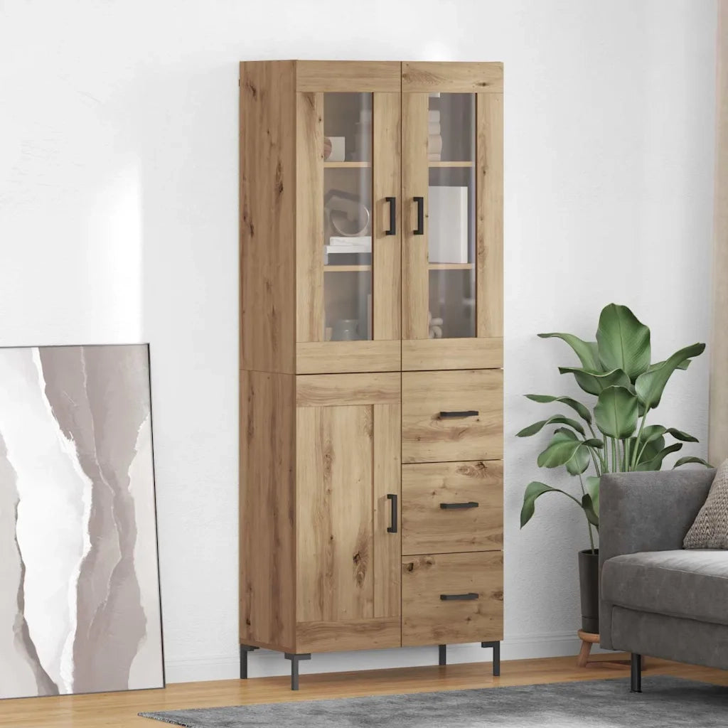 Credenza 2 pcs Rovere artigianale Legno multistrato