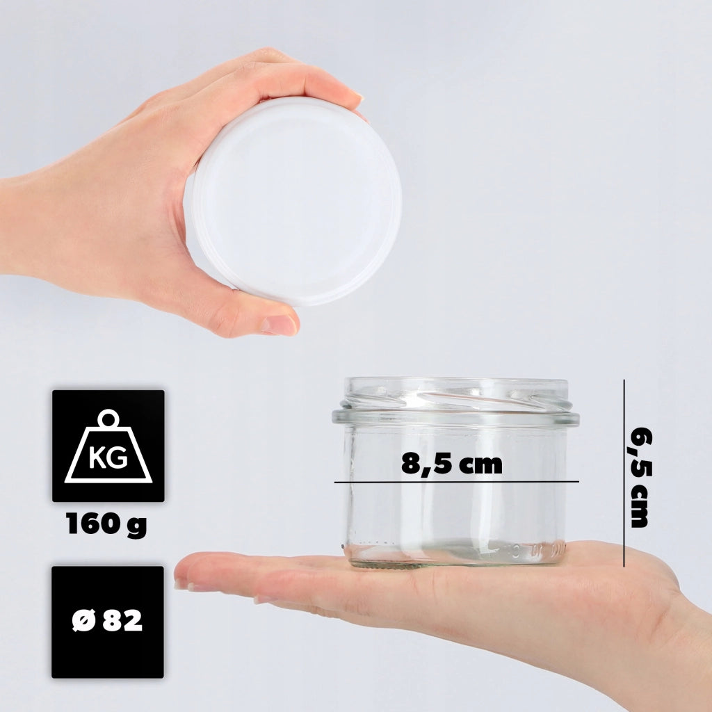 KADAX 10 barattoli di vetro da 235 ml per conserve, coperchi di patè di marmellata Fi82