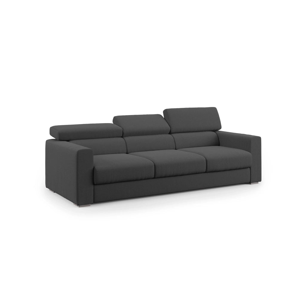 Dylan Divano a 3 sedute con estraibile a cassettone in tessuto simil cotone impermeabile T13 240 cm antracite