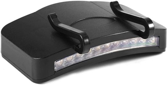 Lanterna da cappello con clip per LED - Ideale per pesca notturna e campeggio - Nero - Leggera e compatta - Adatta per escursioni