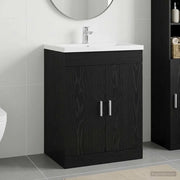 Mobiletto da Bagno Sotto Lavabo Rovere Nero 78,5 x 37,5 x 81 cm 890689