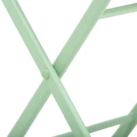 Set Tavolo e Sedie da Giardino ed Esterno in Metallo Verde, Set da 3 Pezzi Pieghevole e Salvaspazio