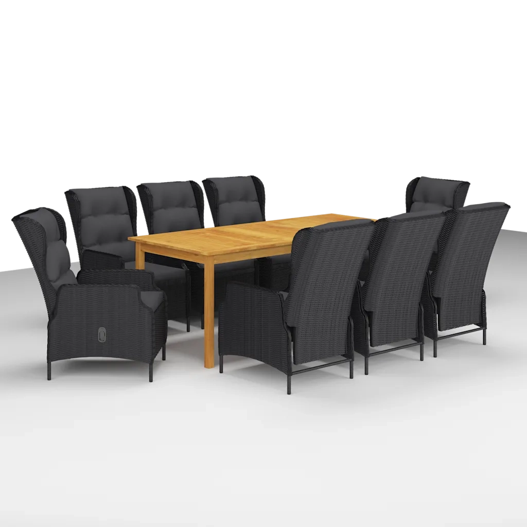 Set da Pranzo da Giardino 9 pz Grigio Scuro 3067935