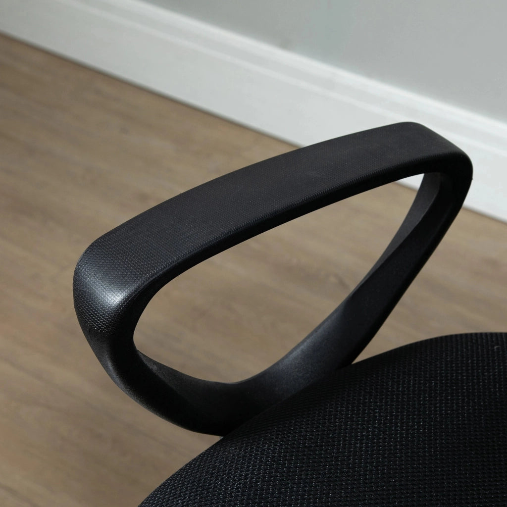 Chaise de bureau ergonomica girevole con altezza regolabile, poggiapiedi, seduta imbottita e schienale in rete nero