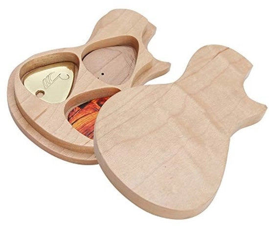 Scatola per Plettro in Legno a Colori - Kit per Plettro - 3 Plettro - Scatola di Ripostiglio con Coperchio - Elegantemente Fatto a Mano - Plettro per Chitarra