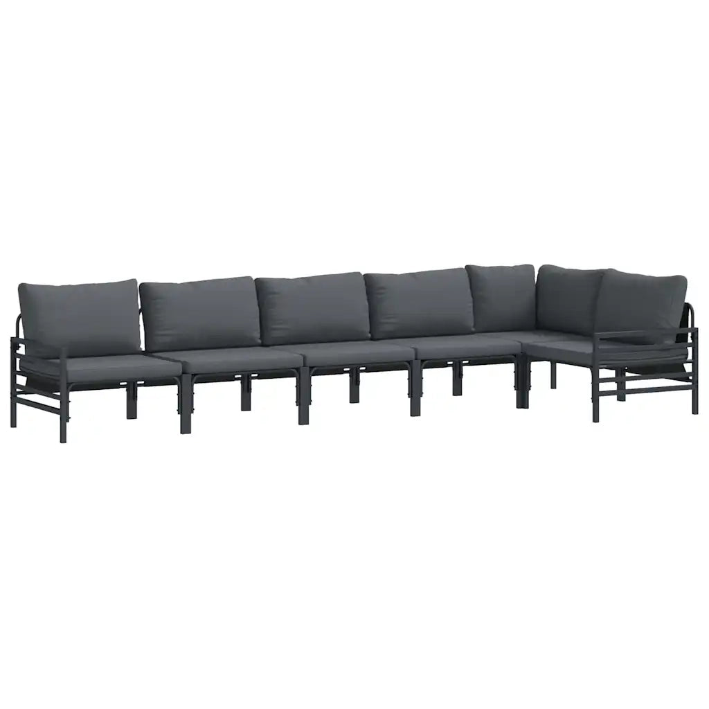 vidaXL Set Divano da Giardino 6 pcs Antracite Acciaio