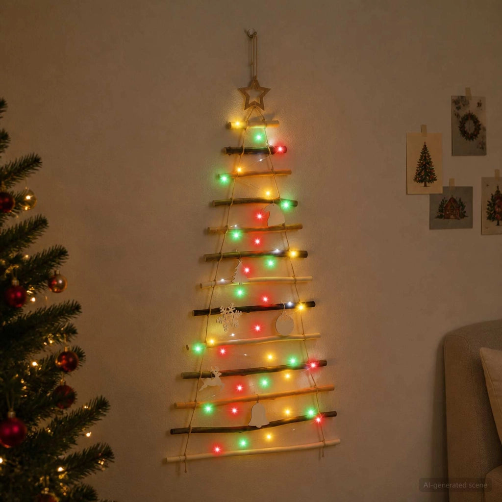 Albero di Natale appeso 120 cm 50 LED Multicolore 42050482