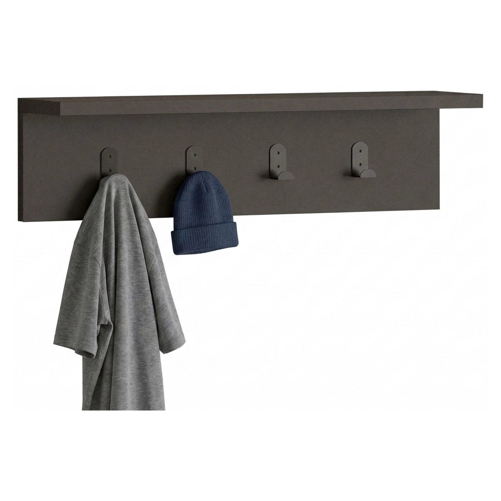Taipana, Appendiabiti 4 Ganci, 15h cm Nero Antracite