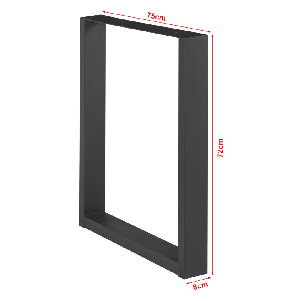 Set Lülsfeld di 2 Gambe Quadrate per Mobili 'Fai da Te' in Acciaio (AxL) 72 x 75 cm - Nero [en.casa]