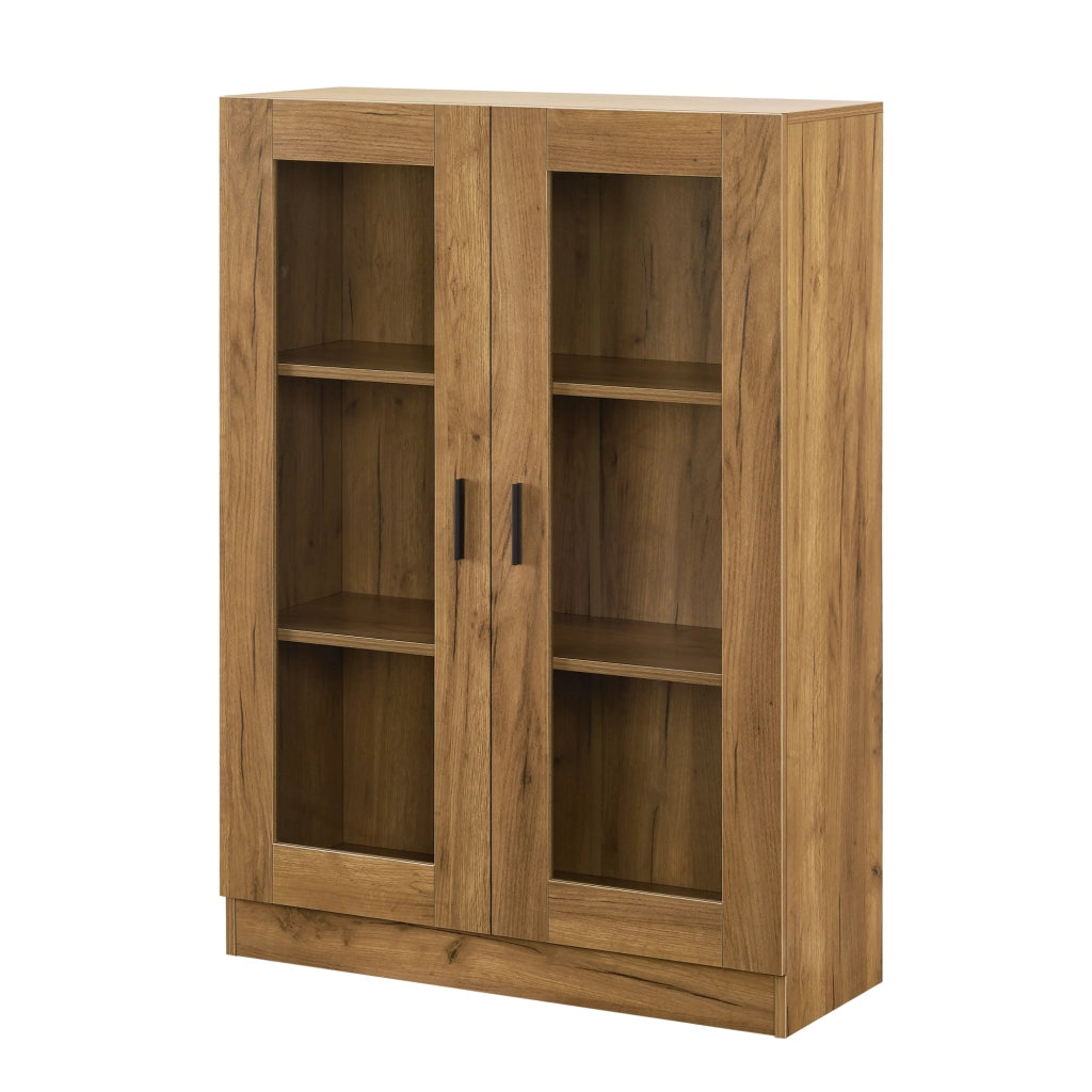 Mobile Vetrinetta Sorø Libreria a 2 Ante 115 x 80 x 31 cm Effetto Rovere [en.casa]