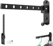 Wandrek inclinabile 90 gradi pieghevole nero con ganci - asseggio per balcone, guardaroba, bagno e hotel
