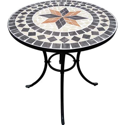 TAVOLO MOSAICO CAPRI DOMUS  CM 60 H.CM 70 BASE ACCIAIO VERN