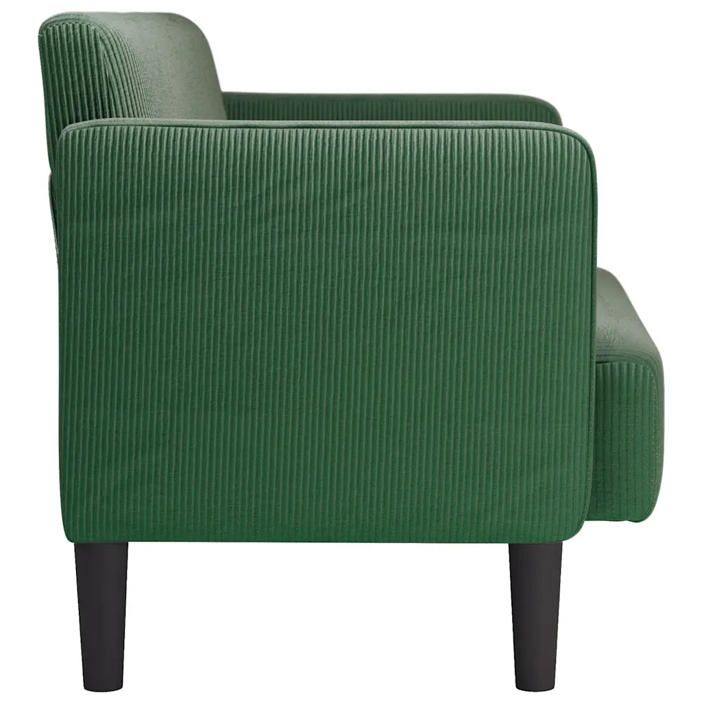 Divano Divanetto Verde Scuro 109cm Tessuto di Velluto a Coste 4100527