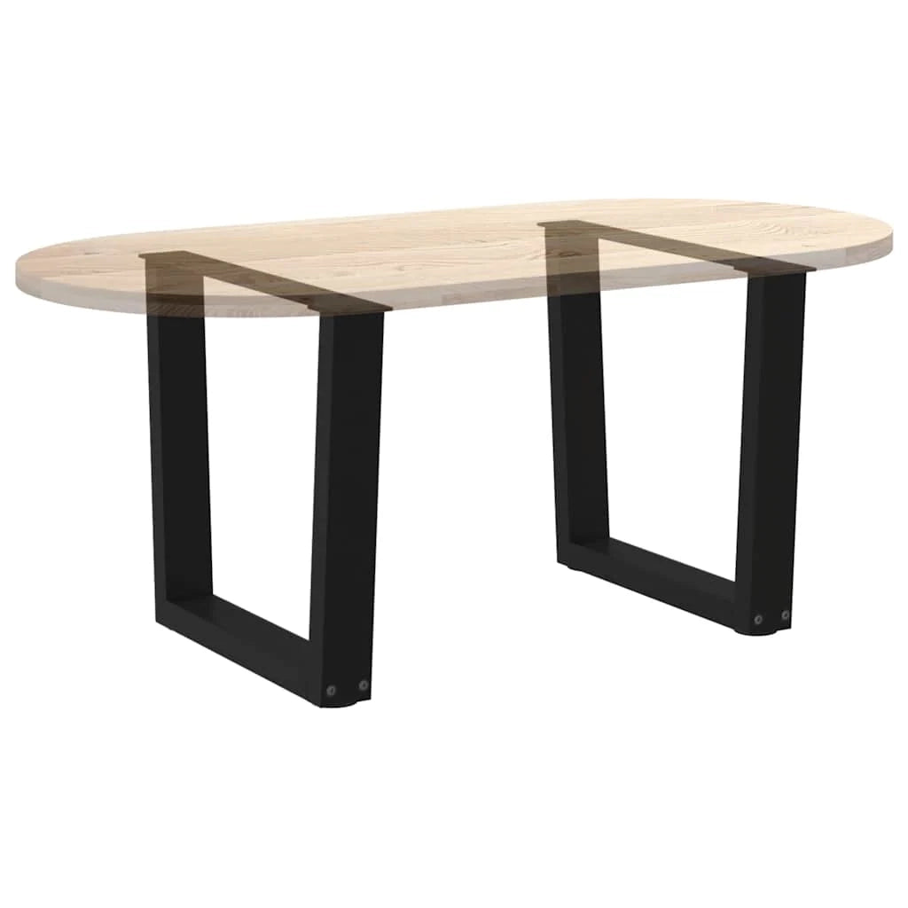 Set di 2 gambe per tavolino da caffè a forma di V 60 x 42-43,3 cm design moderno stabili acciaio nero 02_0056920