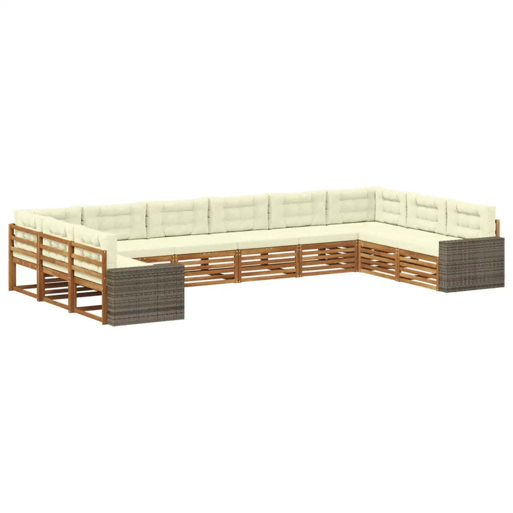 Set divani 10 pz Legno di Acacia Massello 3383908