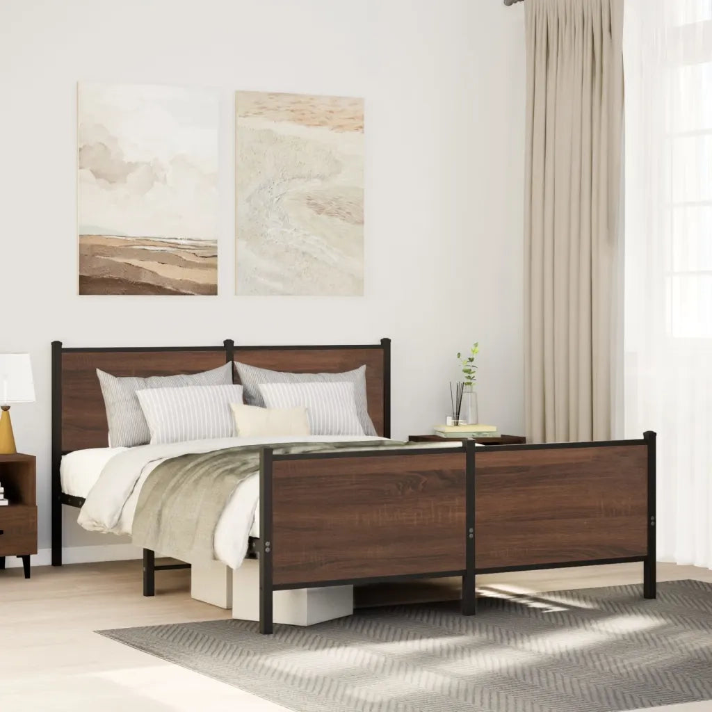 Giroletto senza Materasso in Metallo Rovere Marrone 140x200 cm 3301370
