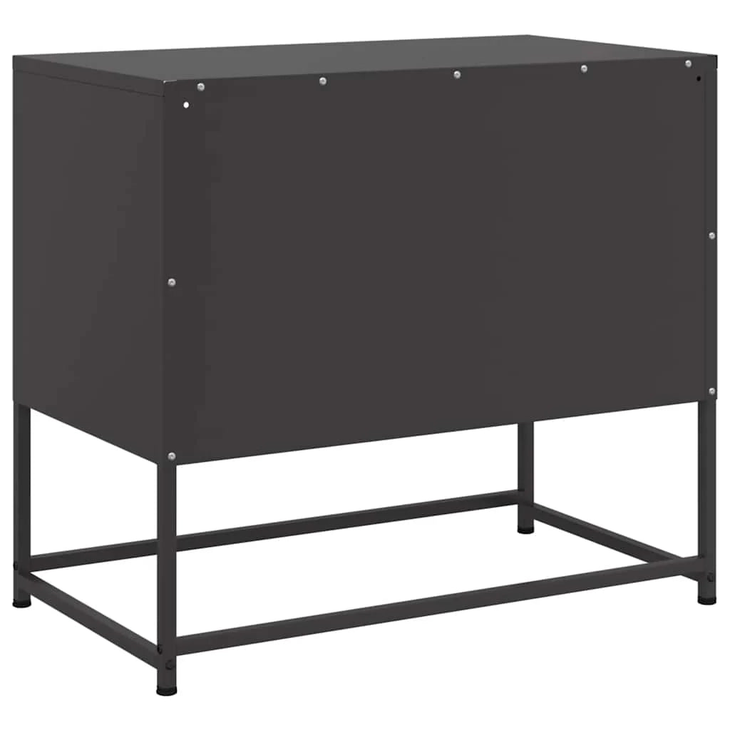 Mobile TV multimediale mensola TV credenza TV adatto per sala da pranzo soggiorno camera da letto 68 x 39 x 60,5 cm acciaio nero 02_0026163