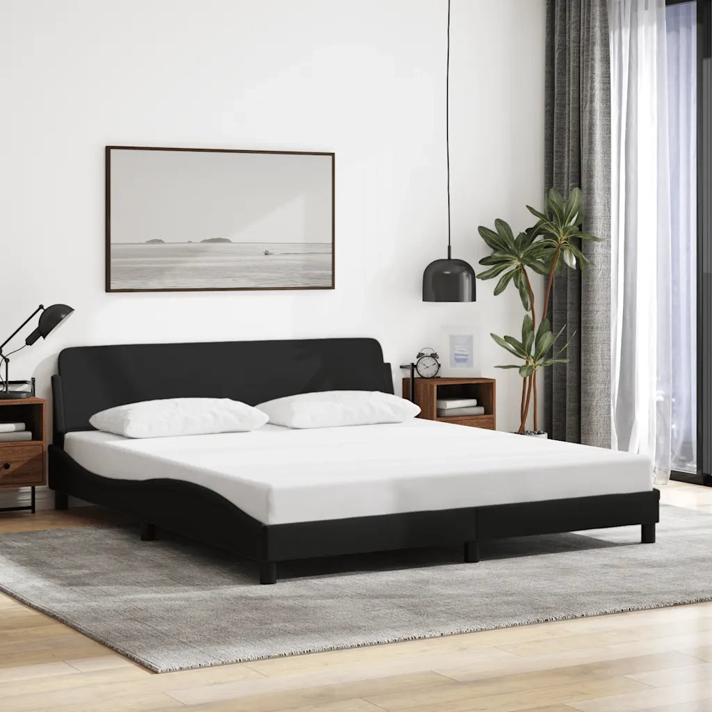 Struttura letto Dover Nera 180x200 cm in Tessuto 373335