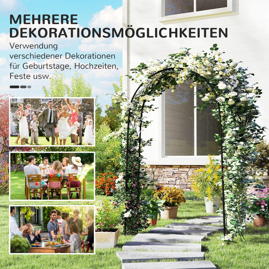 Arco da Giardino Vintage ¨C Zephmum ¨C Nero 125x37x230 cm