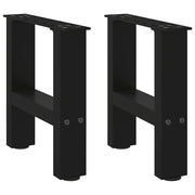Gambe per Tavolino da Caff¨¨ Nere 2 pz-Gambe per mobili 40x(30-31) cm Acciaio
