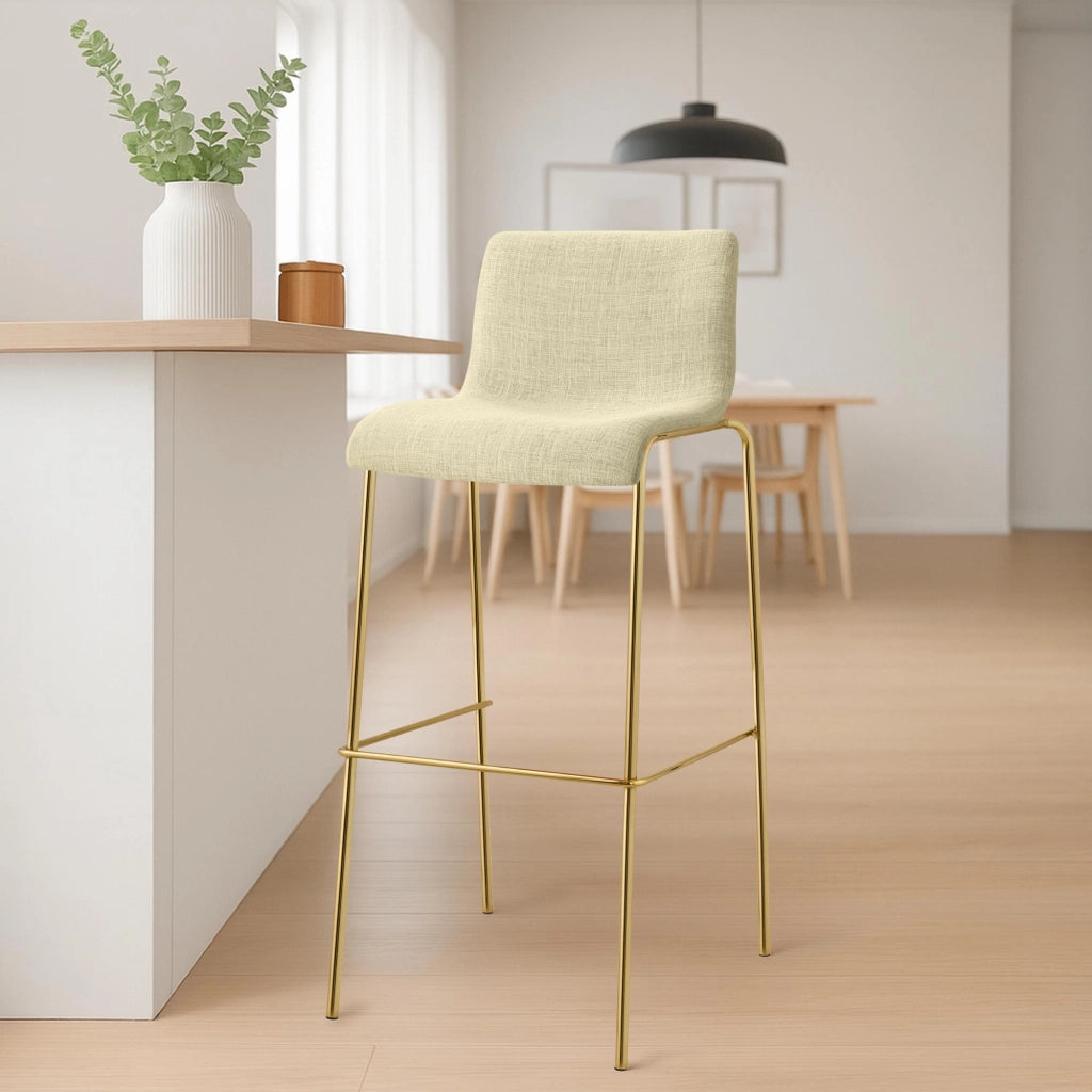 Sgabello da bar Hoover in tessuto 4 piedi oro 3