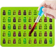 Set di 3 forme di caramella in silicone con 50 fori, adatte per la realizzazione di caramelle di gomma, gel, cioccolato, caramelle di Halloween e Natale (blu, rosso, verde).