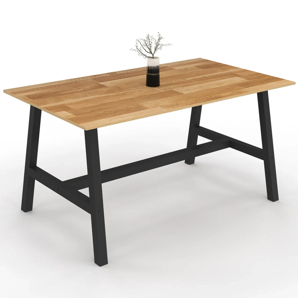 IDMarket - Tavolo da pranzo rettangolare MADELEINE 6 persone legno e metallo 160 cm