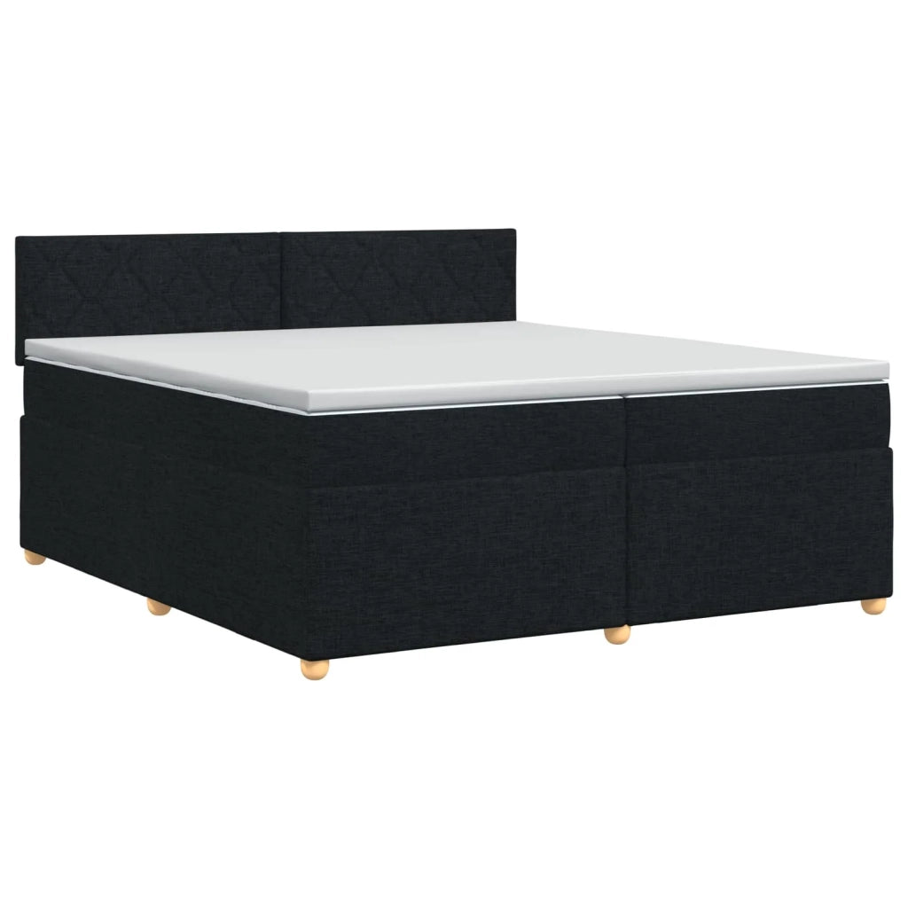 Letto box spring con materasso Nero 200 x 200 cm Tessuto 3451044