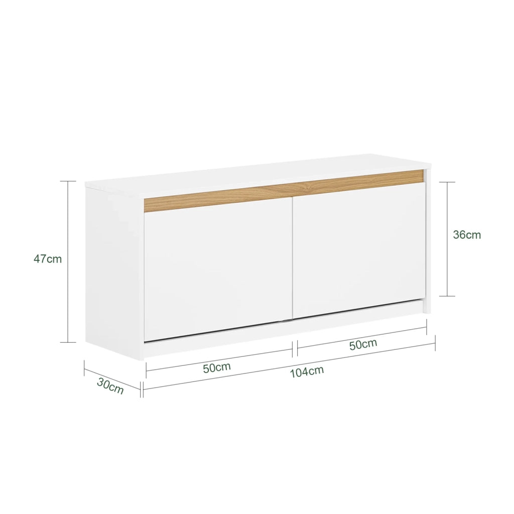 Panca da ingresso con contenitore Scarpiera con patta Bianco 104x30x47cm FSR171-W