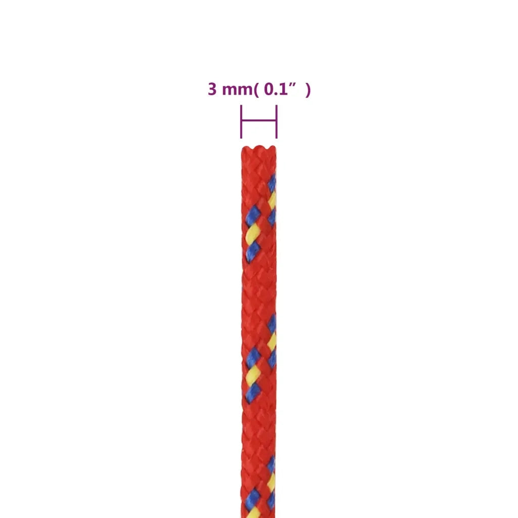 Corda | Fune per barca Rossa 3 mm 500 m in Polipropilene