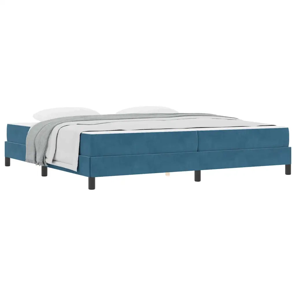 vidaXL Letto box spring con materasso Blu Scuro 200 x 200 cm Velluto