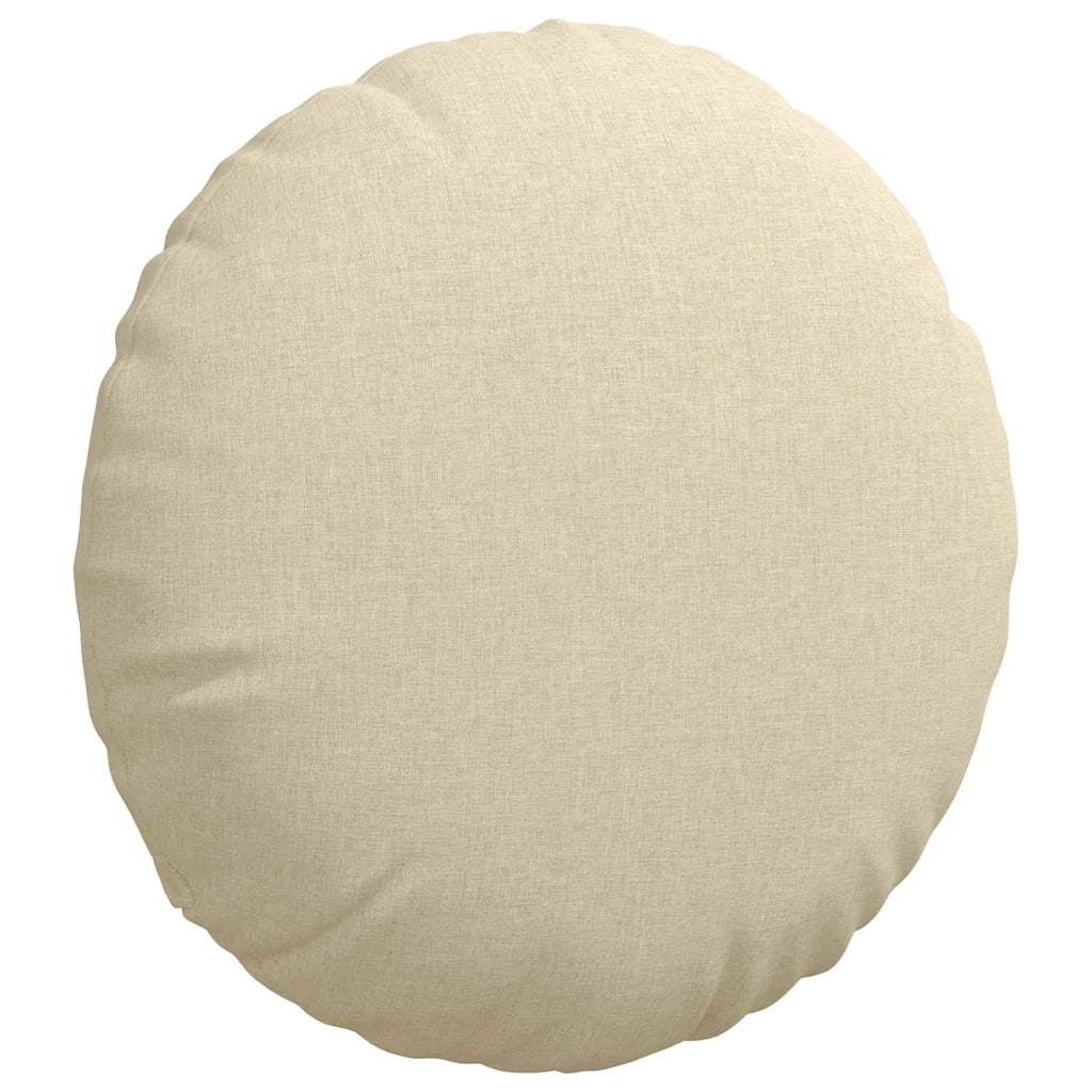 Cuscini per Seduta 2 pcs Crema Ø60 x 21 cm Tessuto