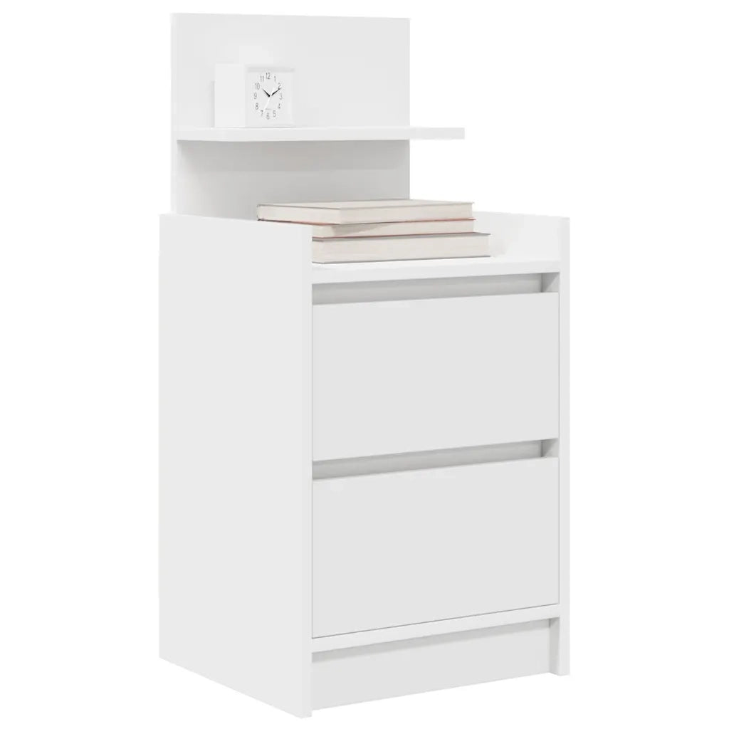 Comodino con 2 Cassetti Bianco 38x34x80 cm 861355