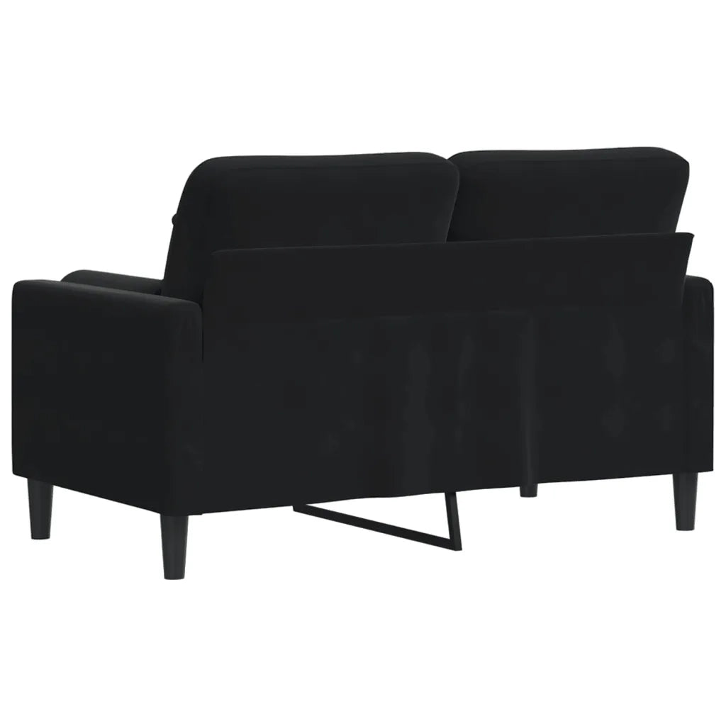 Divano | Divano da soggiorno | Sofa a 2 Posti con Cuscini Nero 120 cm in Velluto