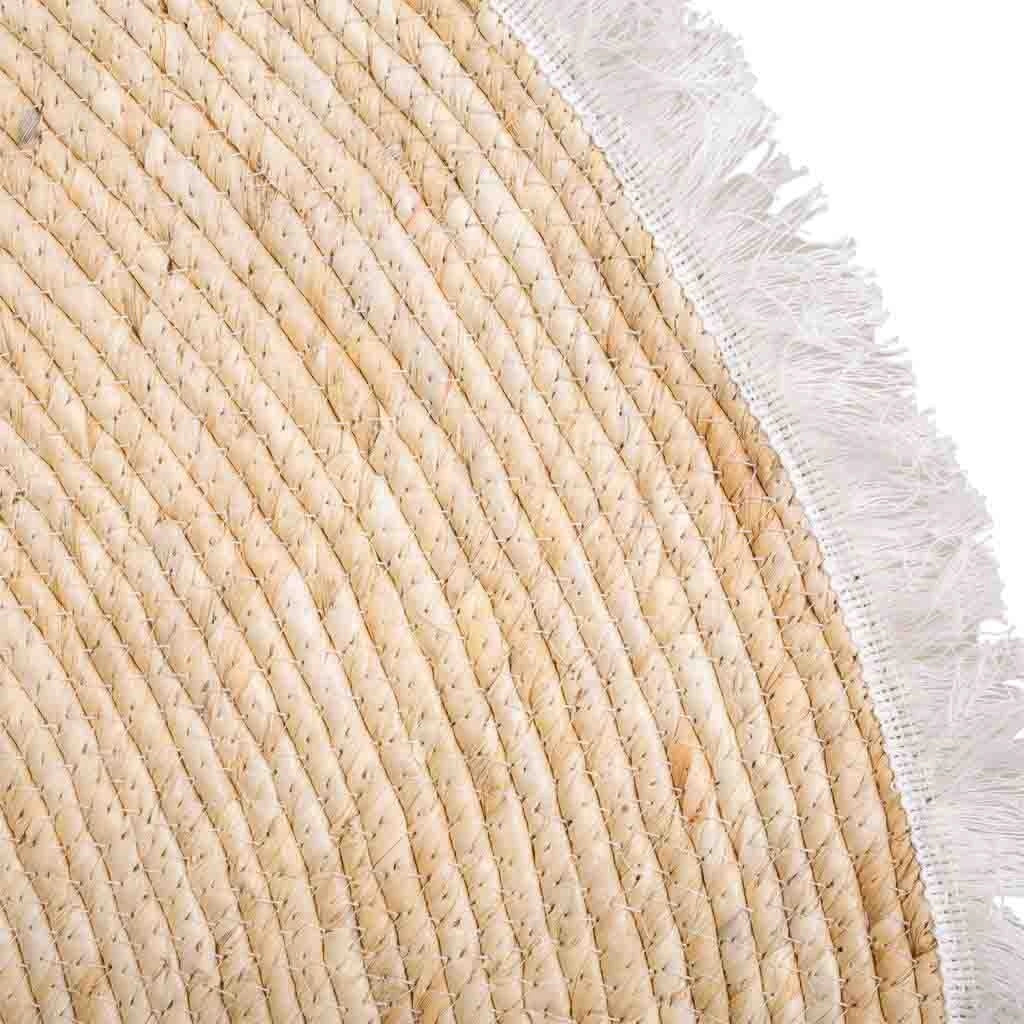 Tappeto marrone in fibra naturale intrecciato a mano d100x1h