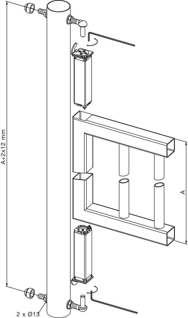 Coppia di perline a molla L = 130 mm/40 x 40