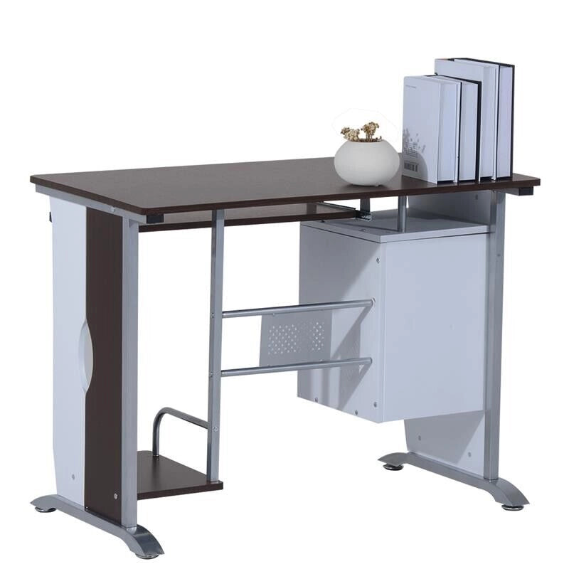 SCRIVANIA PC DA UFFICIO CON CASSETTI IN LEGNO 100 X 52 X 75 CM COLORE NOCE