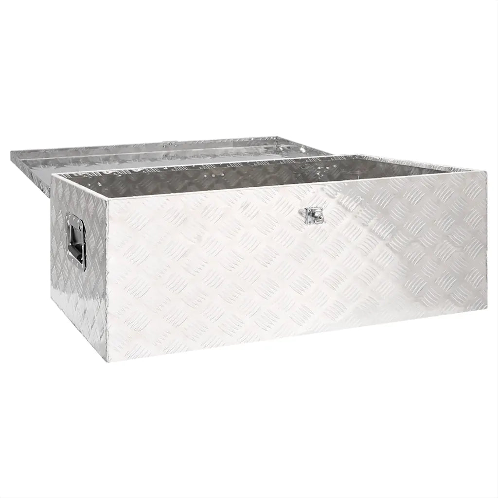 Contenitore Portaoggetti Argento 100x55x37 cm in Alluminio CFW8425409