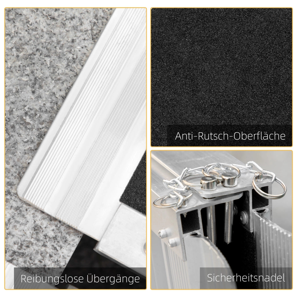 Rampa per Sedie a Rotelle Folding Aluminium ¨C Minimal ¨C Nero, 91x72x5 cm